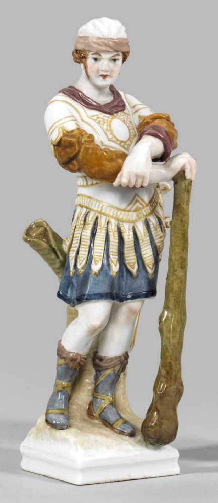 Krieger mit KeuleAuf quadratischer Plinthe stehender Soldat in römischer Gewandung, sich auf eine