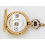 Goldene Digital-Taschenuhr "Systeme A. Kaiser"sog. "Sprungzifferuhr". Schweiz. Um 1885. Gelbgold,