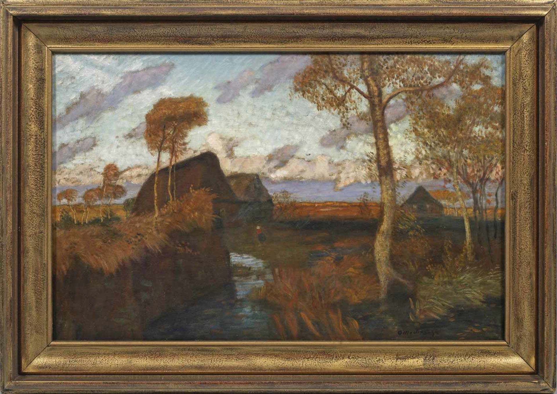 Otto Modersohn(1865 Soest - 1943 Rotenburg)"Herbstlandschaft aus dem Teufelsmoor"/"Moorlandschaft (