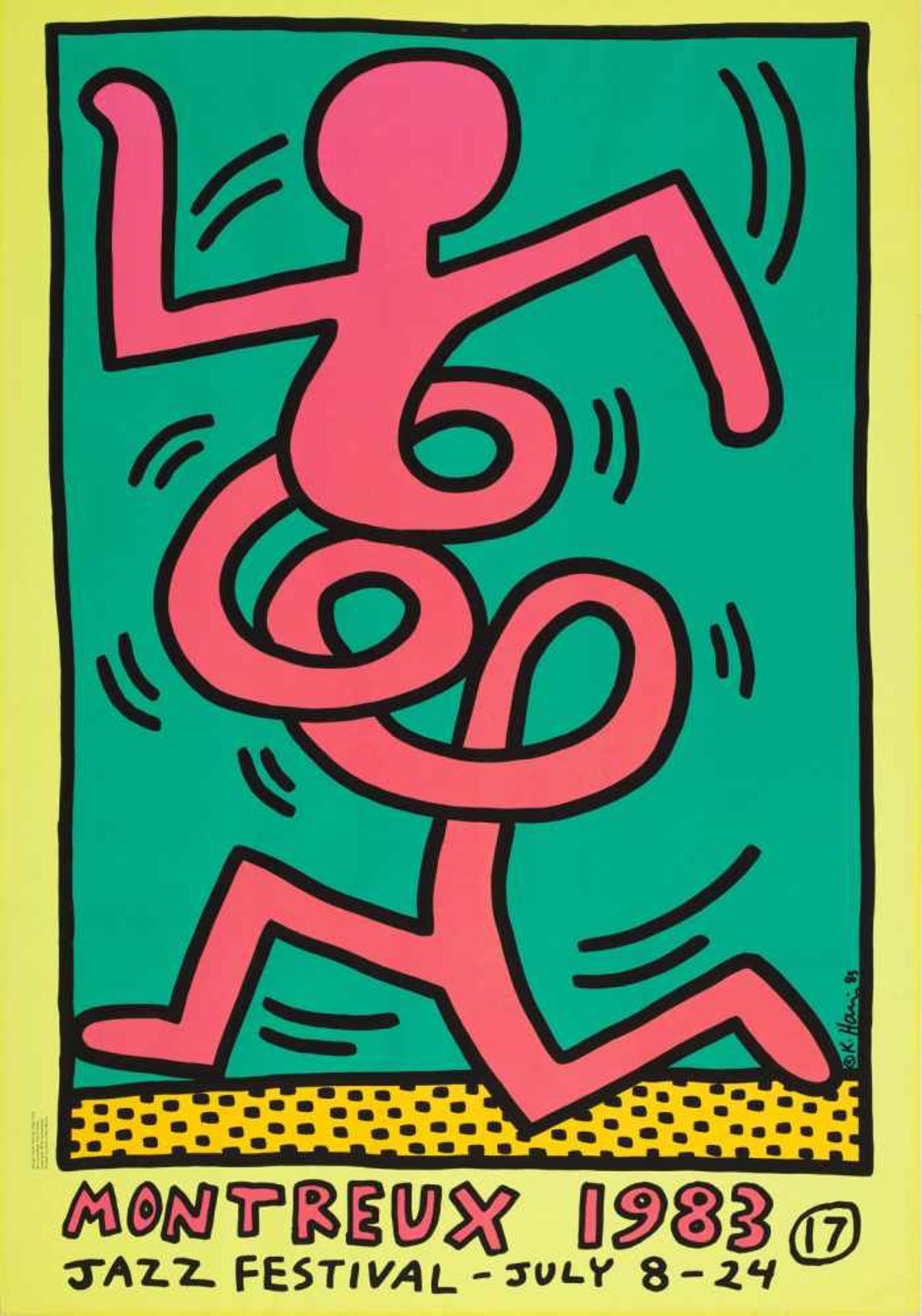 Keith Haring(1958 Reading - 1990 New York)Plakat für das "Montreux Jazz Festival 1983".