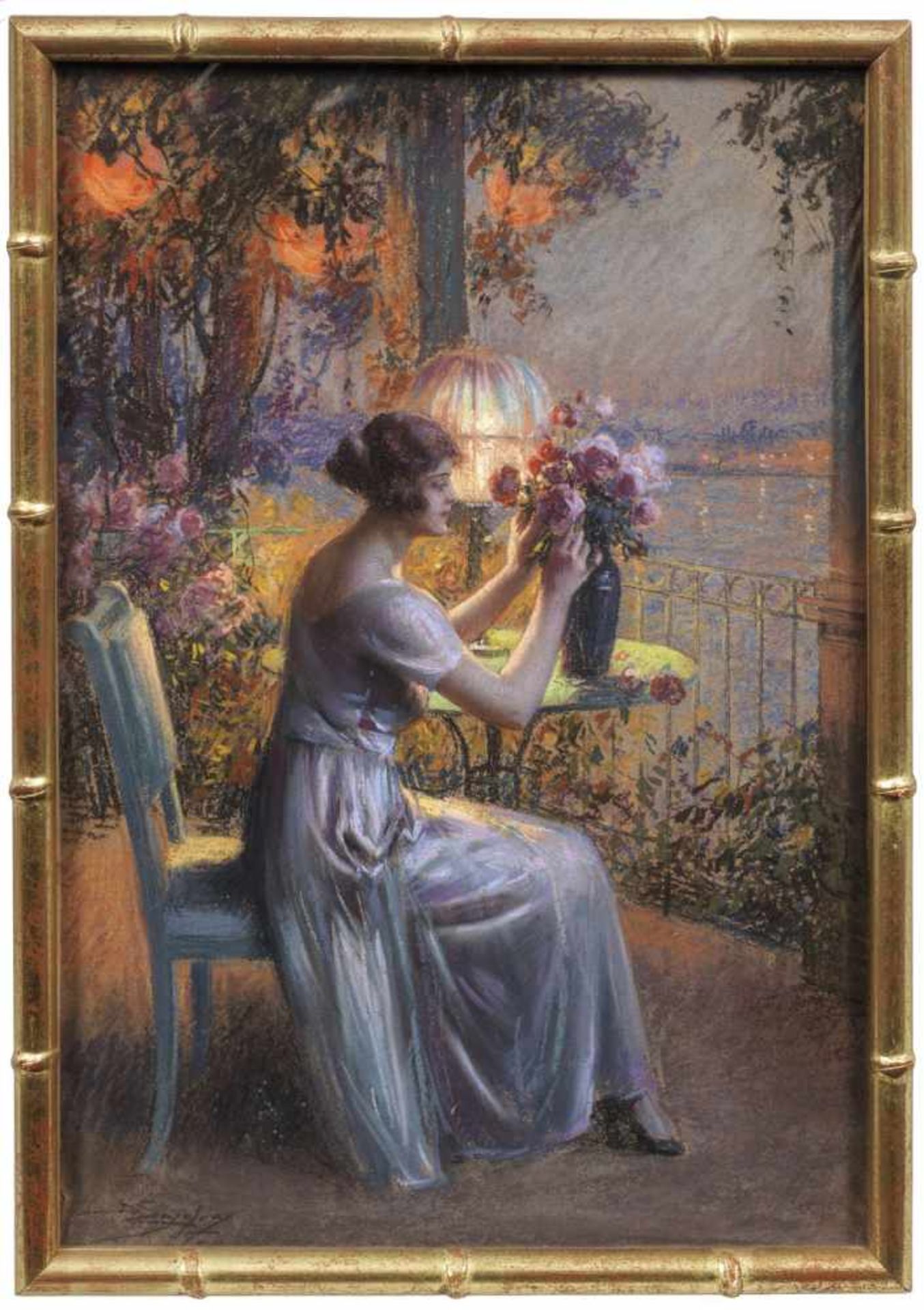 Delphin Enjolras(1857 Coucouron - 1945 Toulouse)Junge Dame mit Rosenstrauß im
