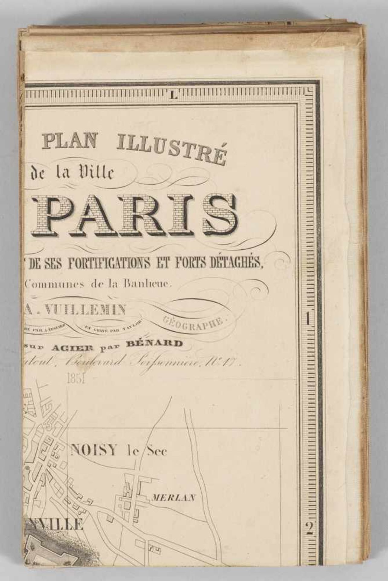 Großer Stadtplan von Paris mit seinen Befestigungen"Nouveau plan illustré de laville de Paris (...).