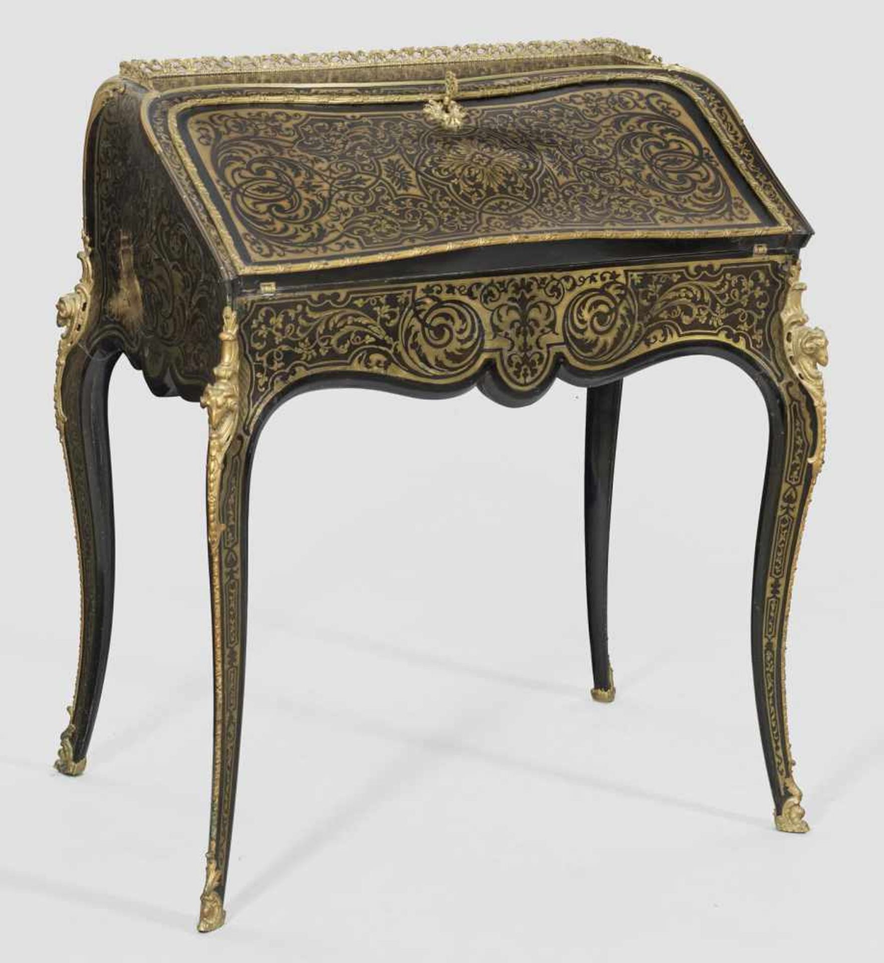 Napoleon III Boulle-Bonheur du Jour von Louis GradéEbonisiertes Nussbaumfurnier mit reicher