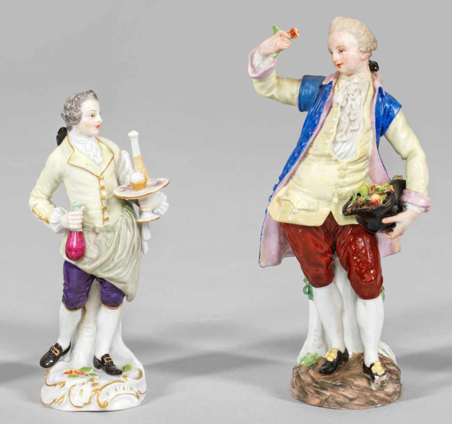Zwei FigurenStehender Ausrufer mit Limonade und Backwaren aus der Serie "Cris de Paris" und junger
