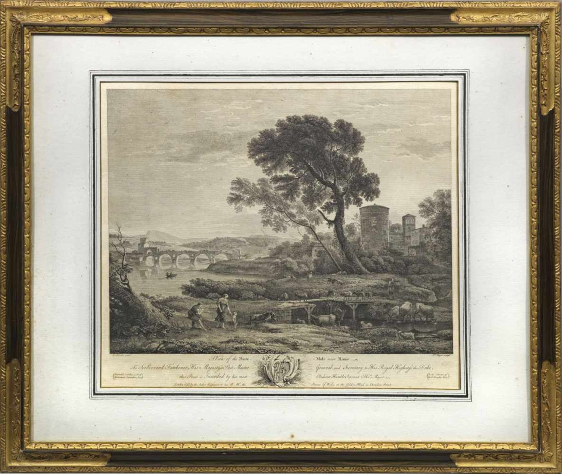 Thomas Major(1714/20 - 1799 London)"A View of the Ponte-Mole" near "Rome" (eine Ansicht der Ponte