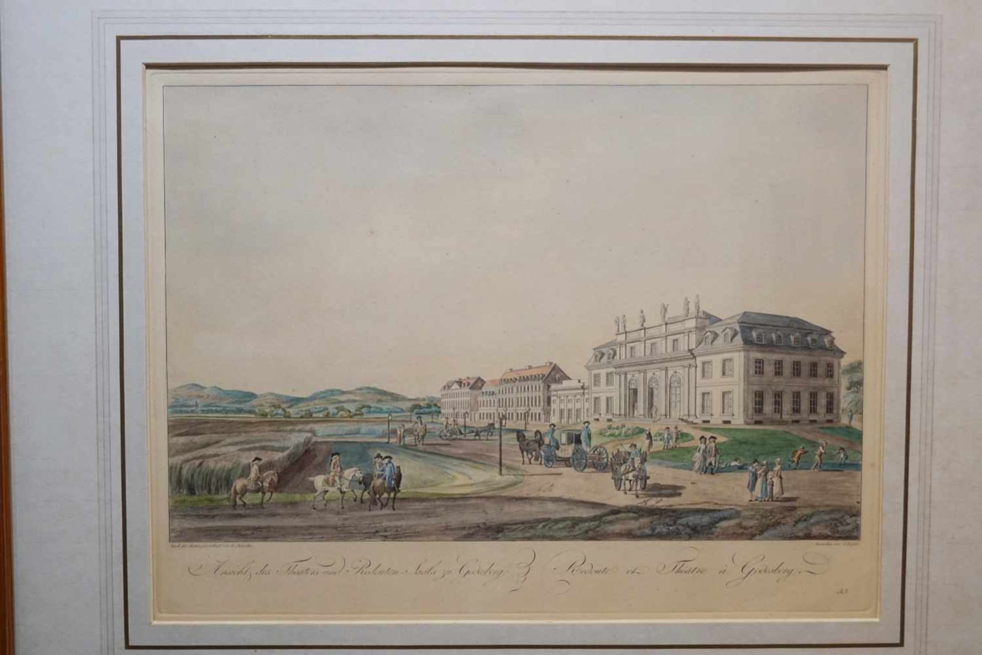 Kupferstich "Ansicht des Theaters und Redouten-Saals zu Godesberg"Johann Ziegler (1750-1812), - Bild 2 aus 3