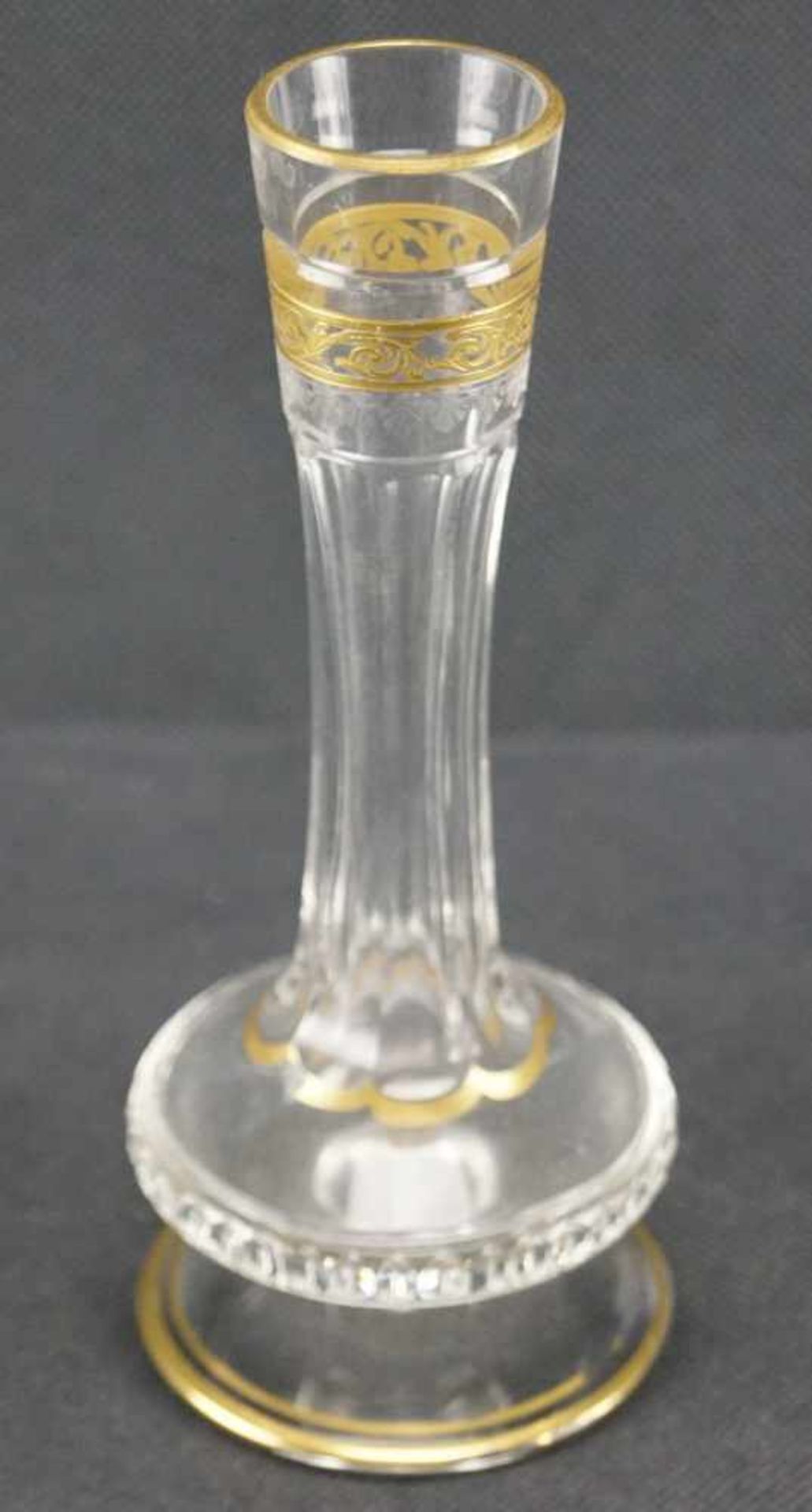 Vase, Saint LouisMit Ätzmarke versehen, Serie Thistle Gold, Höhe 17,5 cm, Gold berieben, eine