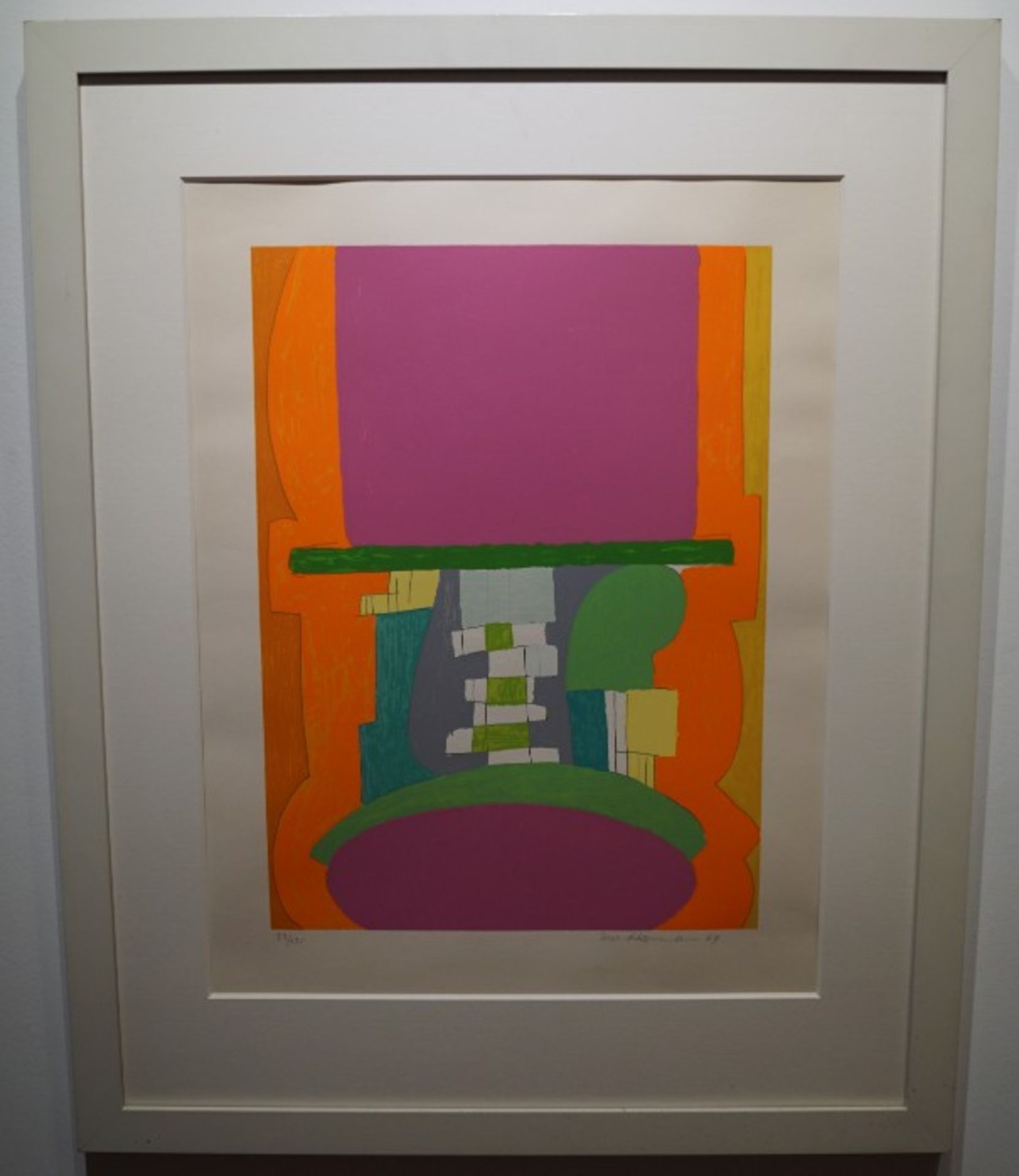 "Komposition in Violett, Orange- und Grüntönen", Max Ackermann (1886-1975)Farbserigraphie auf