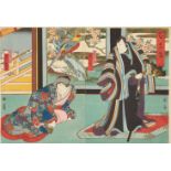 Utagawa Yoshitaki (1841-1899), Utagawa Kunikazu (act. around 1848-1868) et al.a) Two chûban. Theater
