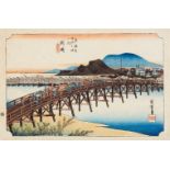 Utagawa Hiroshige (1797-1858)Ôban yoko-e. Series: Tôkaido gojûsan-tsugi no uchi. Title: Okazaki