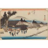 Utagawa Hiroshige (1797-1858)Ôban yoko-e. Series: Tôkaidô gojûsan tsugi no uchi. Title: Ishibe,