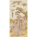Utagawa Toyomaru (act. 1785-1797)Hosoban. The actor Iwai Kumesaburô I in the role of the young