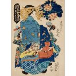 Kikugawa Senchô (act. around 1830-1850)Ôban. Series: Keisei hana kurabe. Nagao from the house of
