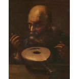 Bologneser Meister des 17. JahrhundertsDer InstrumentenbauerÖl auf Leinwand, auf Hartfaserplatte