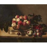 Französischer Meister des 17. JahrhundertsStillleben mit Früchten und einer Spanholzschachtel auÖl