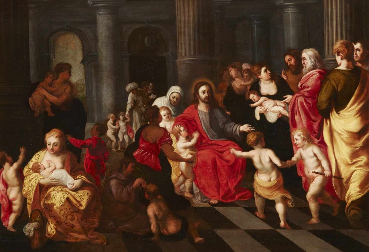 Hendrick van Balen, nachLasset die Kinder zu mir kommenÖl auf Holz. 74 x 105 cm.Hendrick van