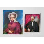 A porcelain plaque with a portrait of a gentleman in a dinner jacketHalf-figure depiction of a