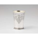 A Cologne parcel gilt silver Apostle beakerCylindrical tapering beaker on a moulded basal ring.