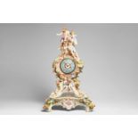 A large Meissen porcelain clock with a Jupiter groupComprising a clock and a separately worked base.