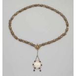 A silver gilt official chain and pendantNarrow chain of pierced links with floral relief decor