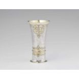 A Hermannstadt parcel gilt silver "kluftbecher"Slender tapering beaker with flaring rim and