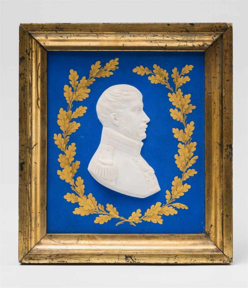 A Berlin KPM porcelain plaque with a portrait of Friedrich Wilhelm IIIWith a portrait of the