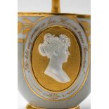 An early Berlin KPM porcelain cup commemorating Queen Louise of PrussiaBell-shaped model with