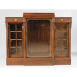 Two mahogany veneered library cabinetsMahogany veneer on softwood and solid mahogany, brass