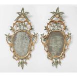 A pair of Rococo giltwood mirrorsThe mirror plates etched with depictions of Diana and Jupiter. H