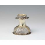 A Nuremberg Baroque parcel gilt silver saltThe round base decorated with fruit garlands. H 8.2 cm,