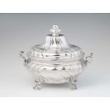 A Bautzen silver tureen and coverInterior gilt bombé form tureen with twist fluted decor and handles
