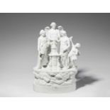 A Niderviller biscuit porcelain group as an allegory of marriageLarge four-figure group depicting