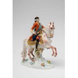 A Meissen porcelain model of August III on horsebackBlue crossed swords mark, incised model no.