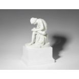 A Meissen biscuit porcelain model of the Boy with ThornModel no. L 38. Mounted on a corresponding