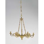 A small bronze six-flame chandelierD 34.5 cm. Attributed to North Germany / Flanders, 17th / 18th