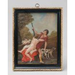 An Italian wax relief with Venus and AdonisA wax relief interpretation of Titian's famous
