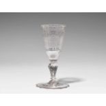 A Silesian glass goblet with symbols of friendshipTapering cuppa decorated with tendrils and