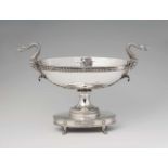 A Hanau silver Empire style centrepieceThe deep oval dish resting on four claw feet and with two