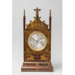 A German Gothic Revival architectural clockPalisander, ebonised wood, brass mountings, copper,