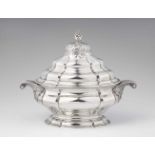 An important Reval silver tureen and coverA bombé form interior gilt oval tureen with handles to