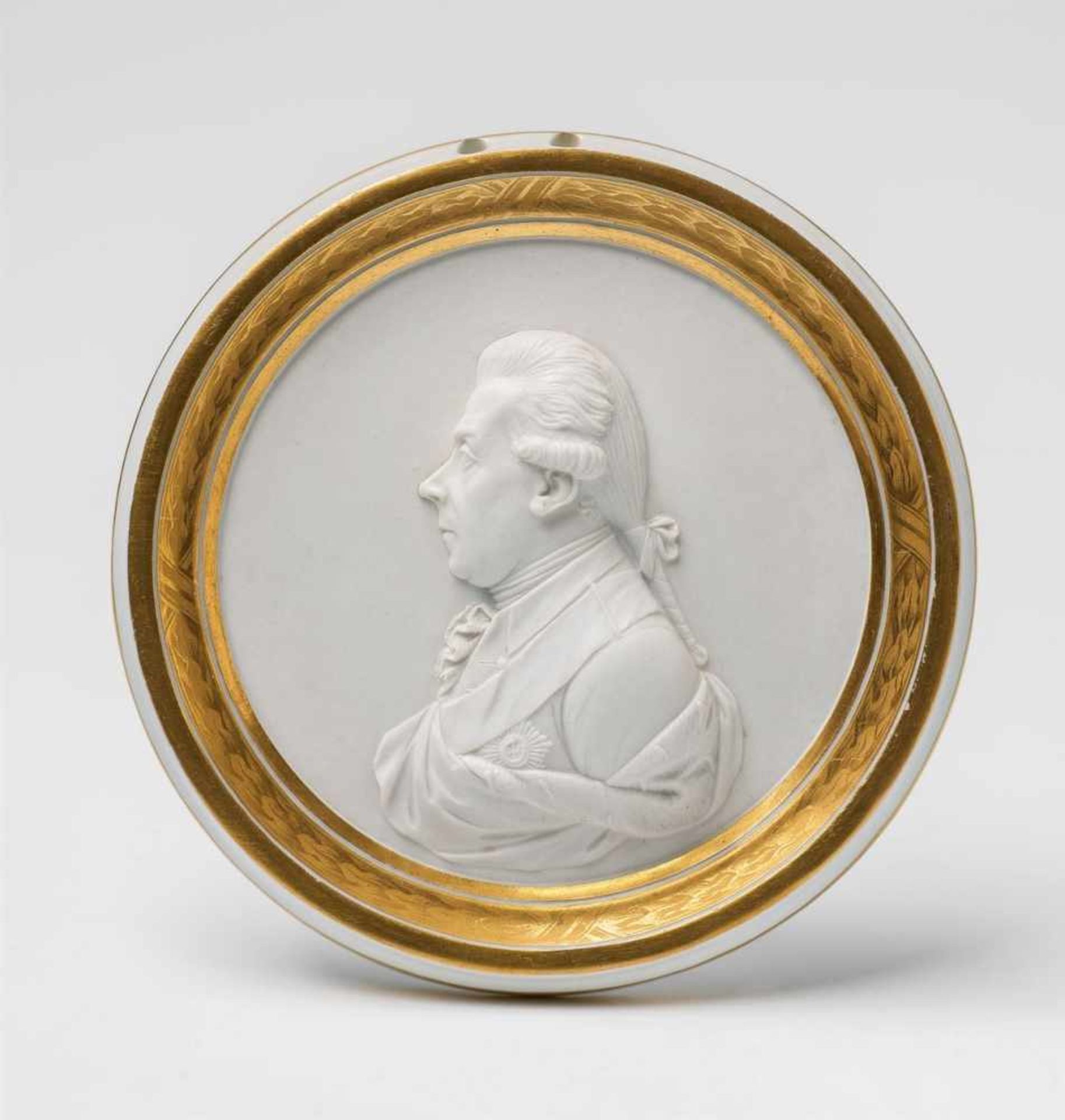 A rare Berlin KPM porcelain plaque with a portrait of Prince Heinrich of PrussiaPortrait of the