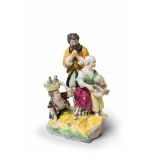 An important and probably unique Vienna porcelain nativity sceneFired in four parts: 1. The stable