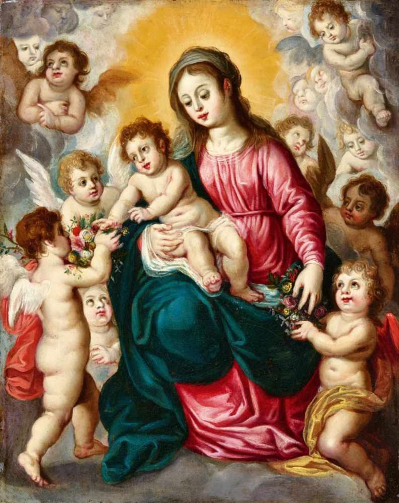 Hendrick van BalenJan Brueghel the YoungerThe Virgin and Child with AngelsOil on copper. 26.5 x 21