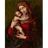 Giovanni Pietro Rizzoli, called GiampetrinoThe Virgin and ChildOil on panel. 64 x 50.5 cm.The