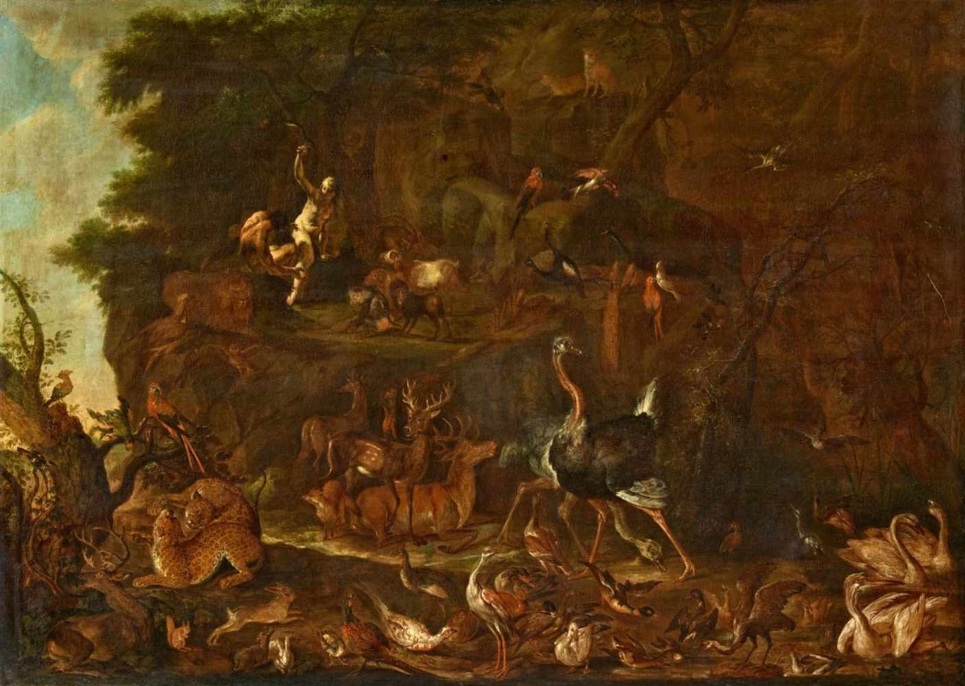 Carl Borromäus Ruthart, attributed toAdam and Eve in ParadiseOil on canvas (relined). 97 x 135.5