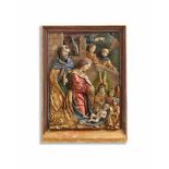 A carved wood Nativity relief, workshop of Hans KlockerThe reverse flattened. With partially