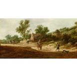 Pieter de NeynLandscape with a Peasant Cottage and TravellersOil on panel. 26.5 x 50.5 cm.