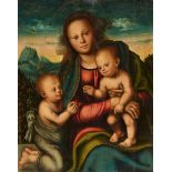 Lucas Cranach the Elder, studio ofThe Virgin and Child with John the BaptistOil on hardwood. 37.5