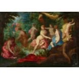 Hendrick van Balen, attributed toDiana and ActaeonOil on copper, mounted on an old wood panel.. 10.5