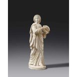 A marble figure of Miriam with the Timbrel by Heinrich Maximilian ImhofWhite Carrara marble carved